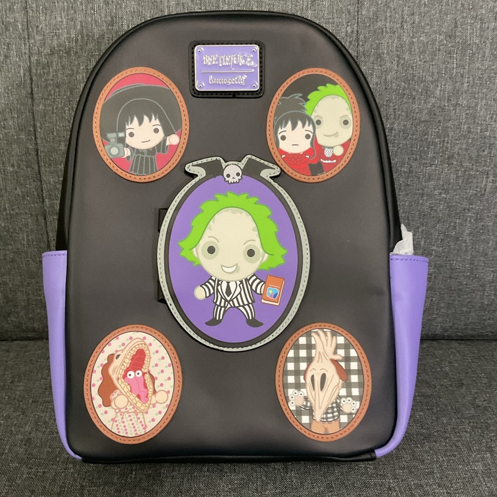 Loungefly Beetlejuice Character Frames Mini Backpack NWT
